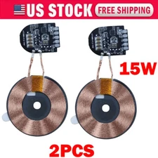 2x 15W Fast Wireless Charger PCBA Circuit Board Transmitter Module + Coil DIY