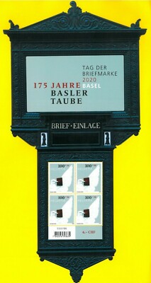 SWISS 2020 Stamp Day 2020 Basel - Sonderbogen mit 4 Briefmarken - Sammlerstücke