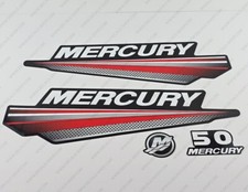 Mercury 50 PS Zweitakt Neues Modell Außenborder Motor Aufkleber Sticker Repro...