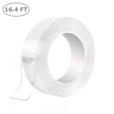 5M/16.4F Transparent Tape Double Sided Traceless Washable Adhesive Invisible Gel