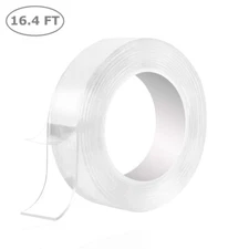 5M/16.4F Transparent Tape Double Sided Traceless Washable Adhesive Invisible Gel