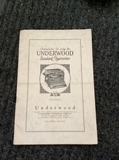 Original Antique Instructions For Using The Underwood Standard Typewriter 1930 thumbnail