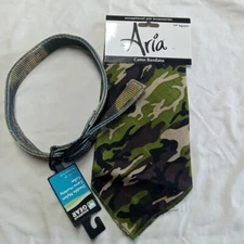 LARGE DOG CAMO COLLAR AND BANDANA BRAND NEW! GUARDIAN GEAR AND ARIA