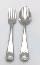 Lenox Kirk Stieff Williamsburg Royal Shell 2 Piece Baby Set 18/10 Stainless New