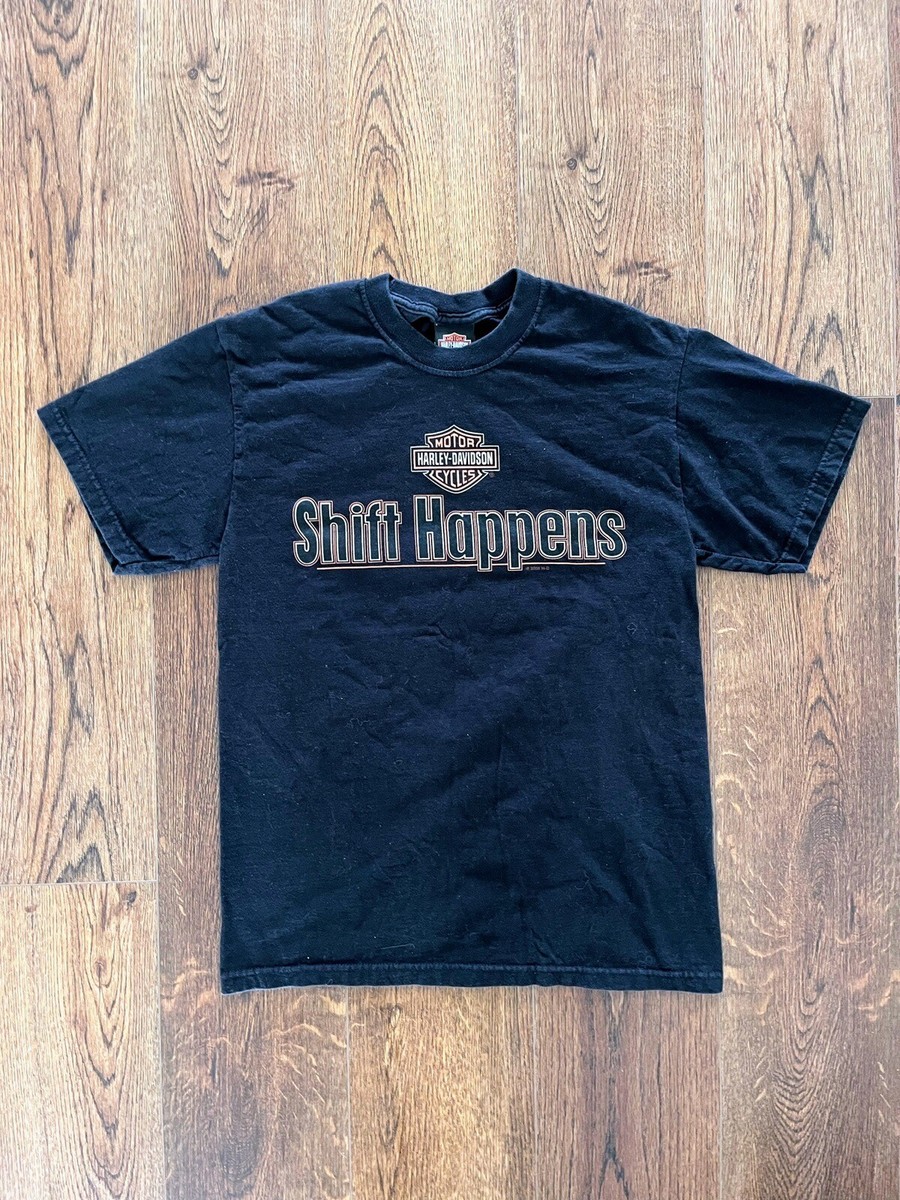 Vintage 2000s Shift Happens Harley Davidson Biker Motorcycle T