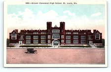 Postcard St. Louis Missouri Grove Cleveland High School Magnet Military Academy