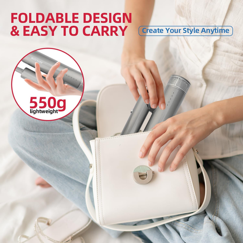 Travel Hair Dryer, Professional Hair Dryer with Diffuser, Foldable Blow Dryer wi - Picture 5 of 9