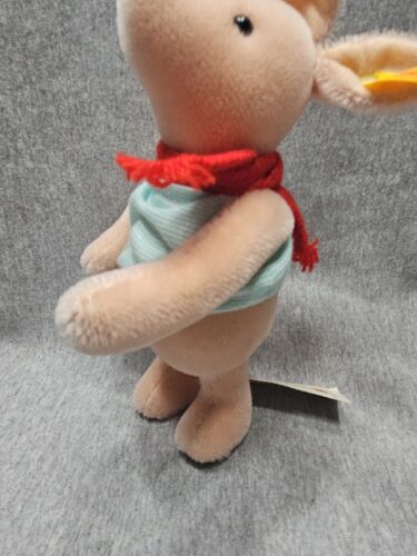 STEIFF Mohair 667367 Winnie the Pooh PIGLET Knopf Im Ohr Rare 8" - Picture 3 of 16