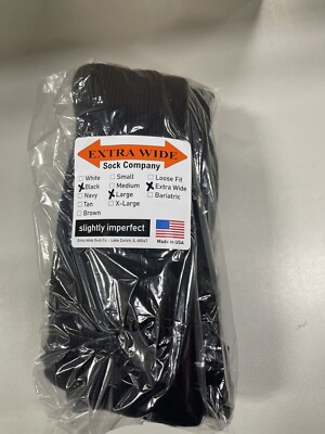 Extra Wide Sock Co. large black extra wide crew (4 pairs) (slightly imperfect)