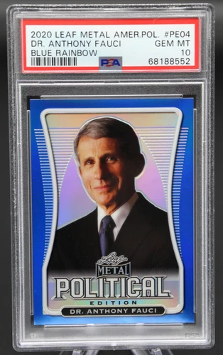 2020 Leaf Metal Political Dr ANTHONY FAUCI #PE04 Blue Rainbow /25 PSA 10 💎 🇺🇸