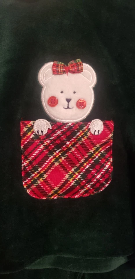 Juego de vacaciones vintage Class Club terciopelo verde talla 3 m nuevo con etiquetas Foto 2 de 4