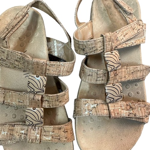 Vionic 44Amber Sandals Gold Cork Tan Strappy Comfort Slingback Size 6 READ - Picture 5 of 16