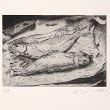 Druck Original Kunst Radierung Gammon Sammlung Interior Design 50x35cm