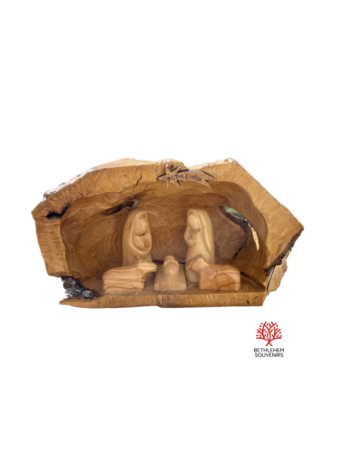 Bożonarodzeniowy żłób Scena Drewno oliwne Ręcznie rzeźbiony Jezus Betlejem Rzemiosło Sztuka - Zdjęcie 1 z 21
