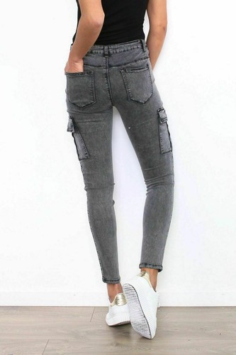 Ladies Cargo Pants Skinny Slim Trousers soft stretch Cotton Jeans UK 6-14 - Picture 6 of 48