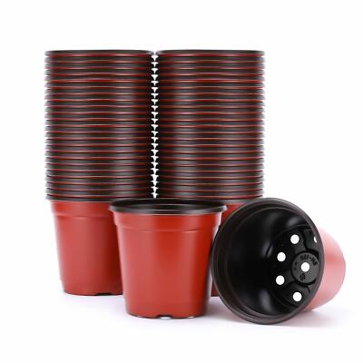 VIVOSUN 4''/6'' Planter Nursery Pots, Plastic Pots for Flower Seedling 50/100 psc