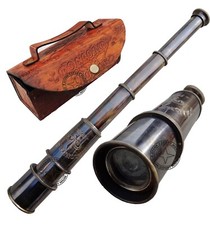 Nautical Brass Spyglass Black Antique Brass Telescope Marine Handheld Spyglass