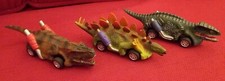 Pull Back Dino Bros Cars 3 Figure Toy Lot Dinosaur Dinobros T-Rex Raptor