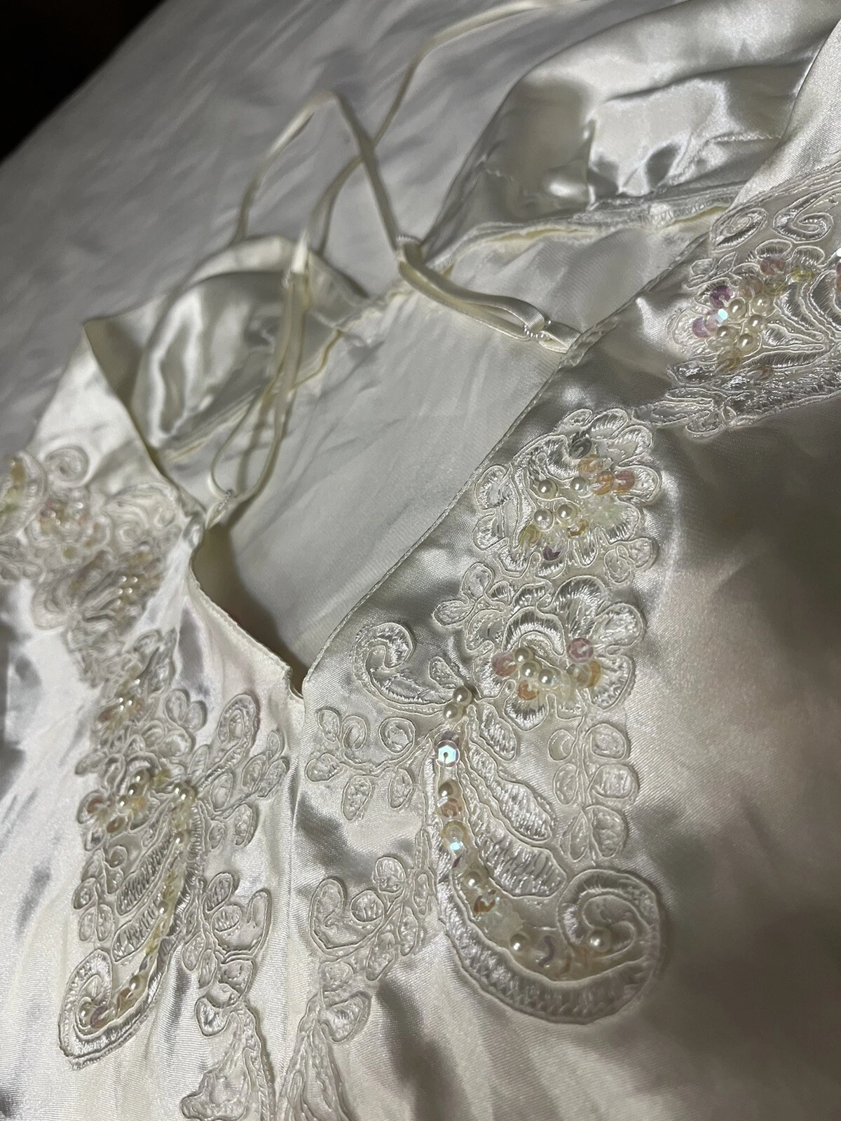 UNDERCOVER Abito slip bianco Victoria's Secret con perline con pizzo M