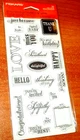 CLEAR ACRYLIC FISKAR STAMPS ALL YEAR GREETINGS ~ HELLO, Miss you wk CTMH blk