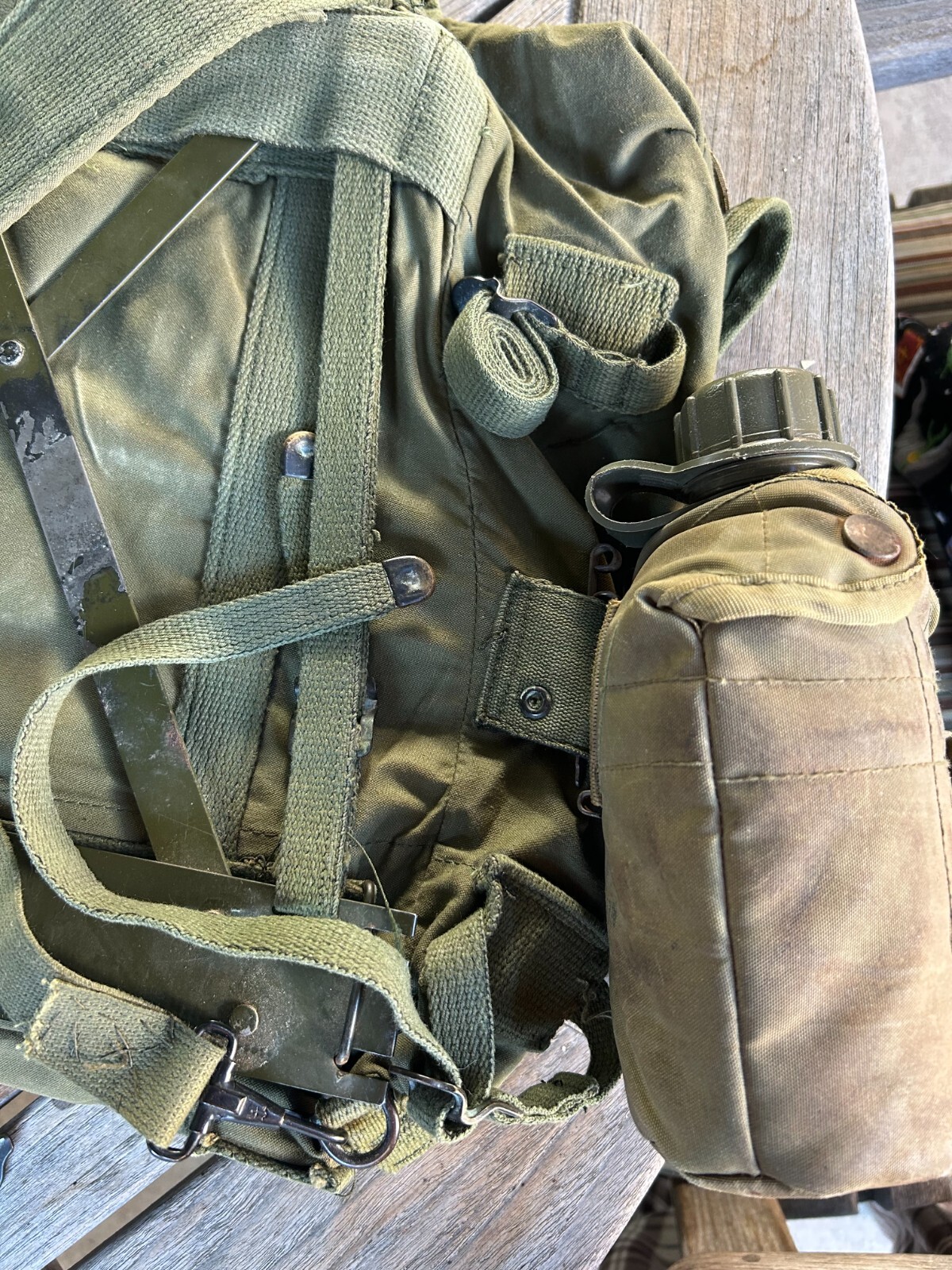 Original Vietnam War ARVN Rucksack, WW2 First Aid bandage, Canteen w ...