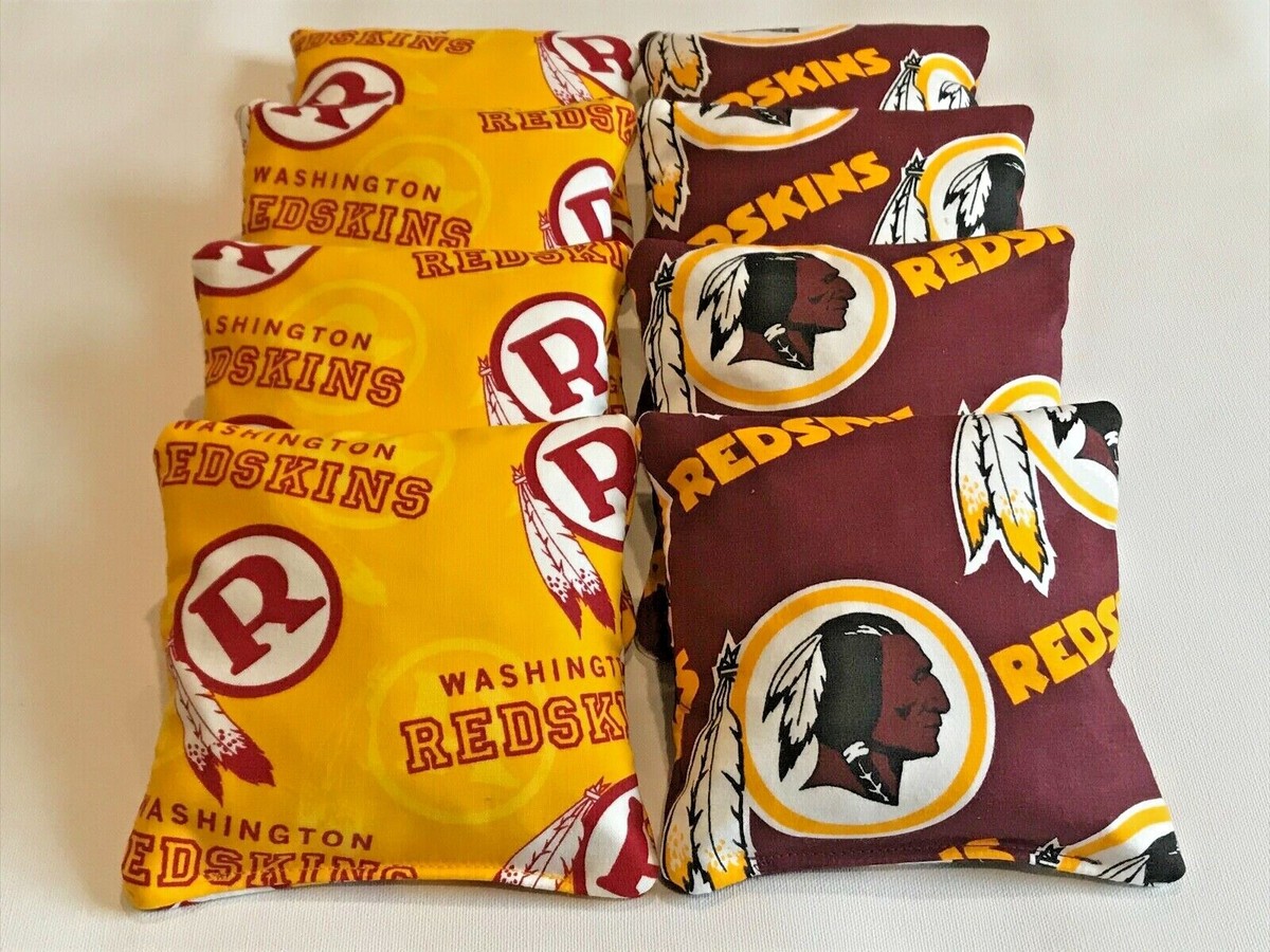 8 CORNHOLE BAGS WASHINGTON REDSKINS BEAN BAGS STICK AND SLICK CORN
