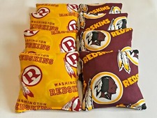 8 CORNHOLE WASHINGTON REDSKINS BEAN BAGS TAILGATE TOSS GAME REGULATION CORN HOLE