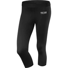 TCA Pro Performance Endurance Womens Running Tights Black 3/4 Capri Compression