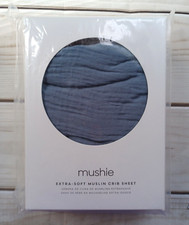 Mushie - Extra-Soft Muslin Crib Sheet - 100 Cotton - Tradewinds - Brand New