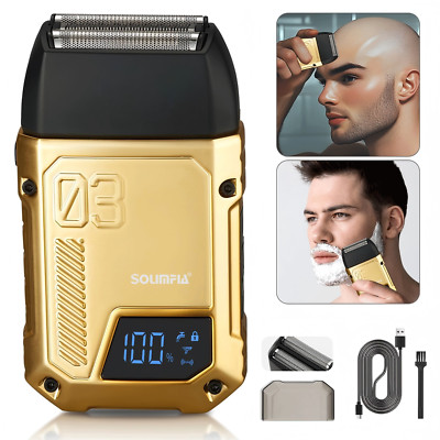 Men Electric Shaver Trimmer Stainless Steel Blades Hair Beard Razor Waterproof
