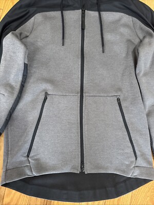 Under Armour Coldgear Mens Black Grey Full-Zip Fleece Swacket