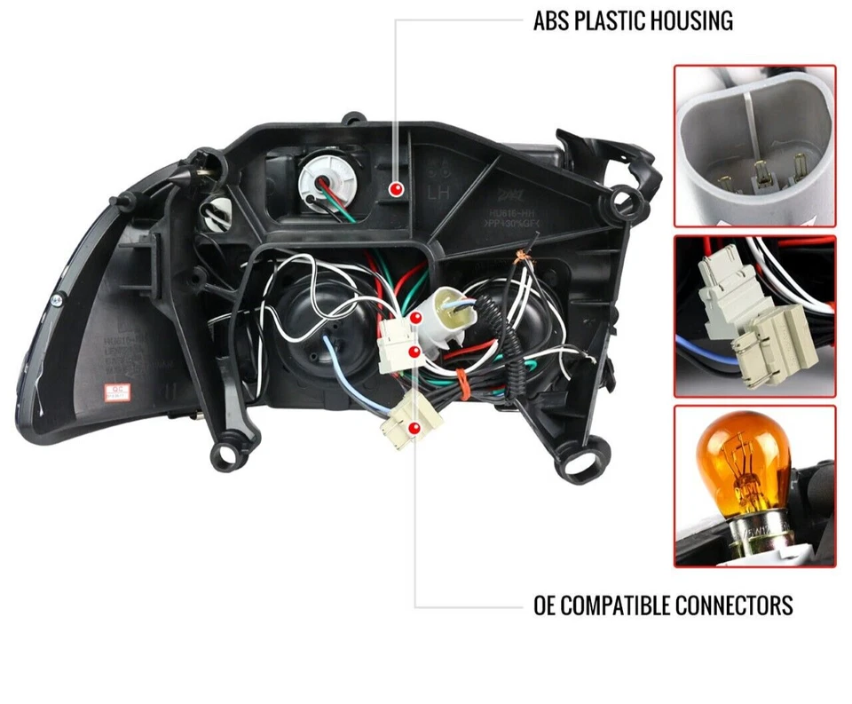 Корпус дымового проектора Halo для 97–04 Dodge Durango Dakota 1 шт угловая фара - Изображение 3 из 3