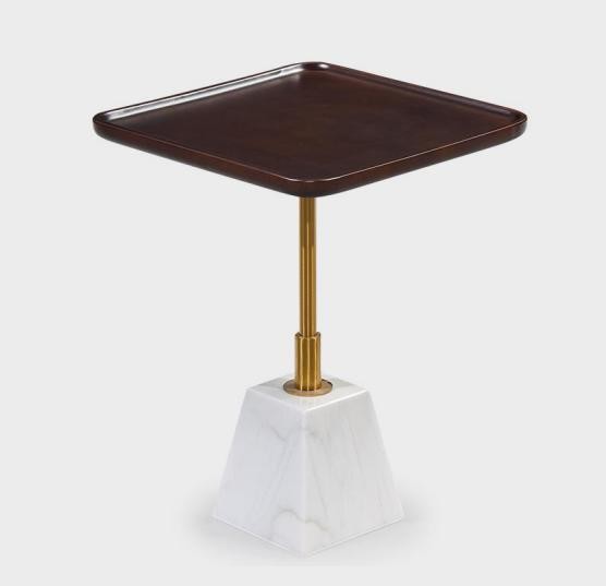 Weiß-Brauner Metalltisch Designer Beistelltische Luxus Couchtische Neu-image