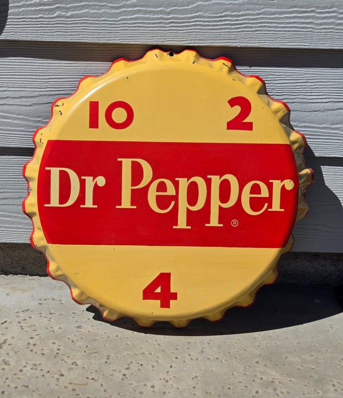 Dr Pepper 10*2*4 Bottle Cap Sign ~ Painted Metal