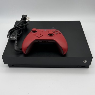 Microsoft Xbox One X 1TB Console Black w/ Red Wireless Controller Tested Works