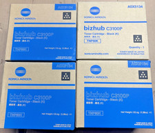 Set of 4 Genuine Konica Minolta A0X5134 / TNP50K Black Toners for Bizhub C3100P