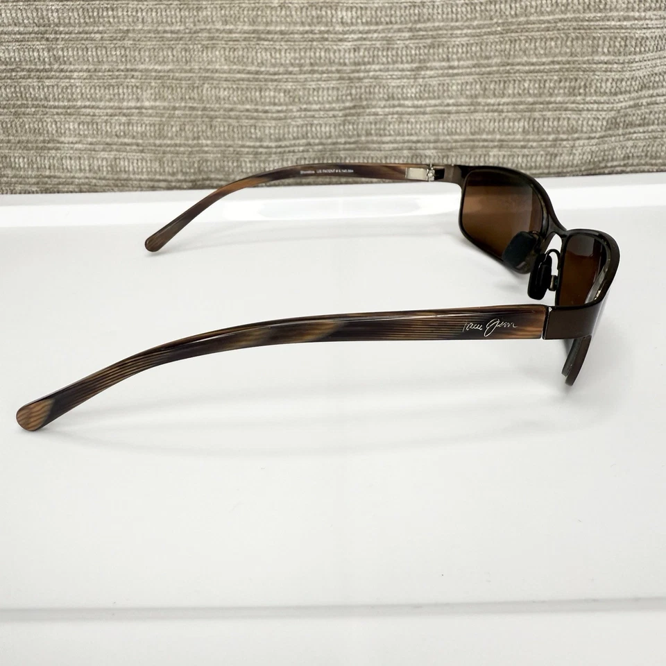Maui Jim Sunglasses Frames Shorline MJ-114-25 Brown Metal Wrap Italy FRAME ONLY - Image 4 of 4