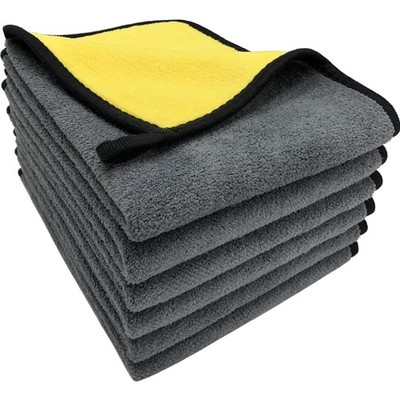 Mikrofasertücher Autopflege 6er Set Gelb 30x40cm Fusselfrei Auto Motorrad