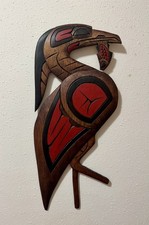Red Heron /Crane Floyd Edwards Original Signed Coast Salish Native Wall Art 18