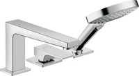 Hansgrohe Metropol 3-Loch Einhebel-Wannenrandmischer, Hebelgriff, Ausladung