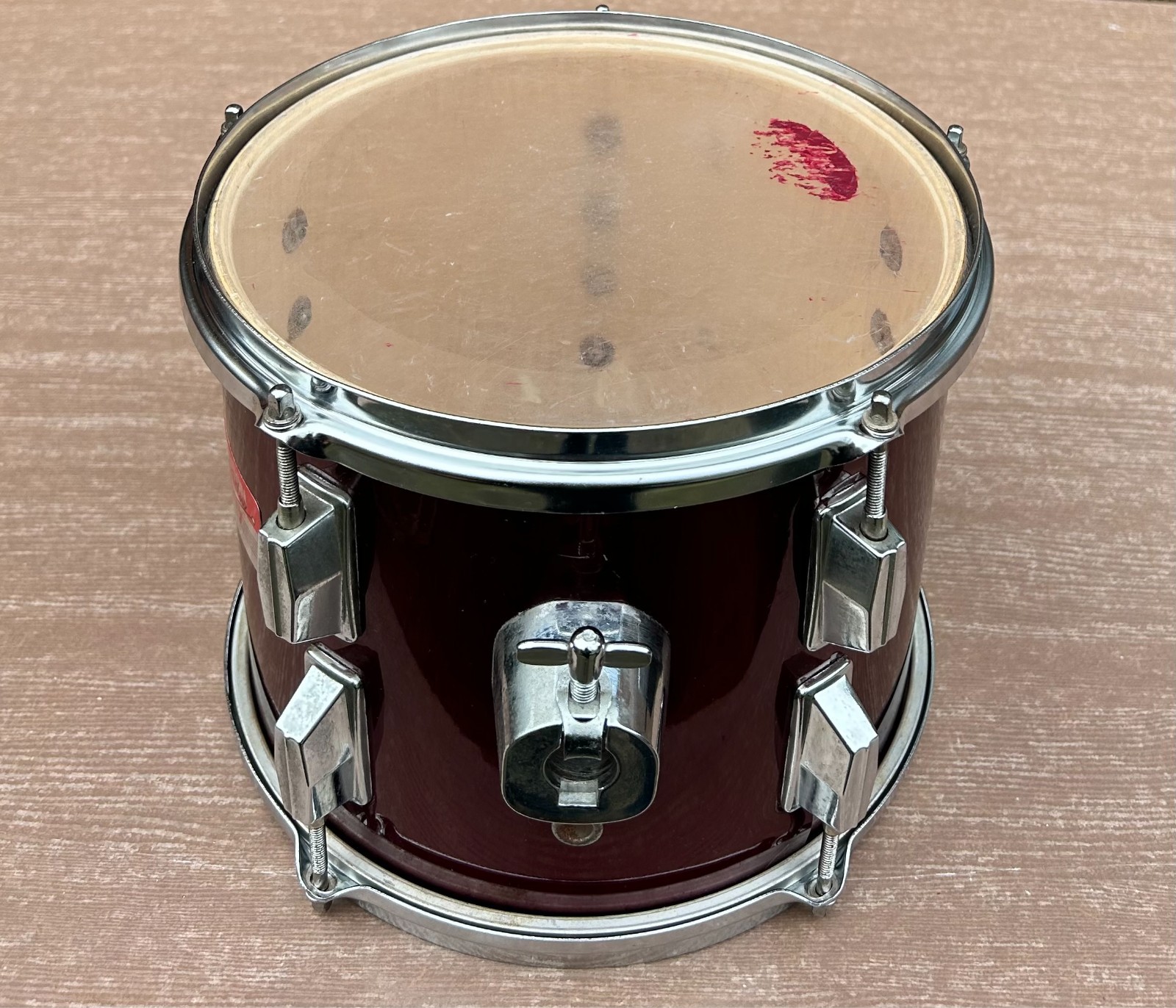 PERCUSSION PLUS Century 10''x 08'' 5-Lug Rack Tom Wine red Made in Taiwan photo 4