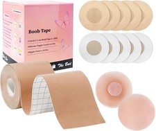 Boob Tape Breast Lift Tape for Large Breasts with 2 Pcs Nipple Covers Invisible