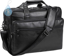 Leather Laptop Bag, Men'S 15.6 Inche 17.3 Inche Messenger Briefcase Business Sat