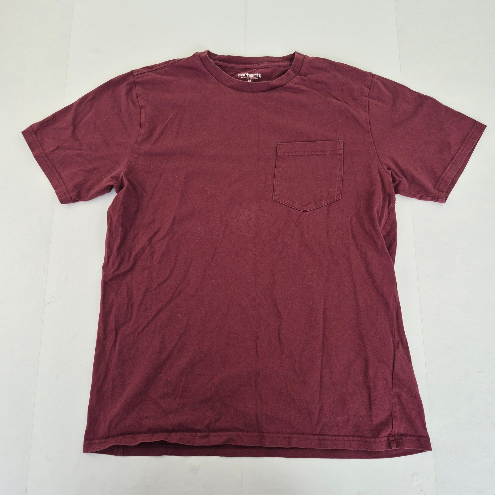 Camiseta CARHARTT WIP mediana granate para hombre 100 % algodón bolsillo mang...