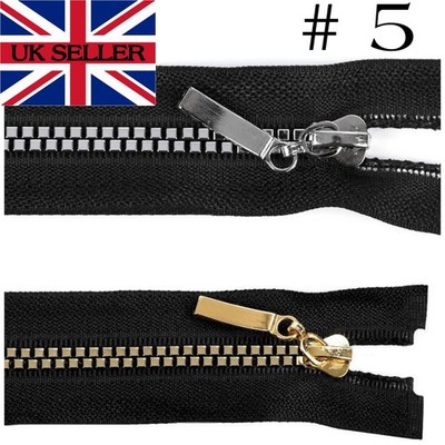 1 x Metalic Zähne Kunststoff Chunky Zip Open End Reißverschluss Nr 5 versch. Größen
