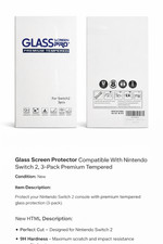 Glass Screen Pro Nintendo Switch 2 Screen Protector 3 Pack Premium Tempered Glas