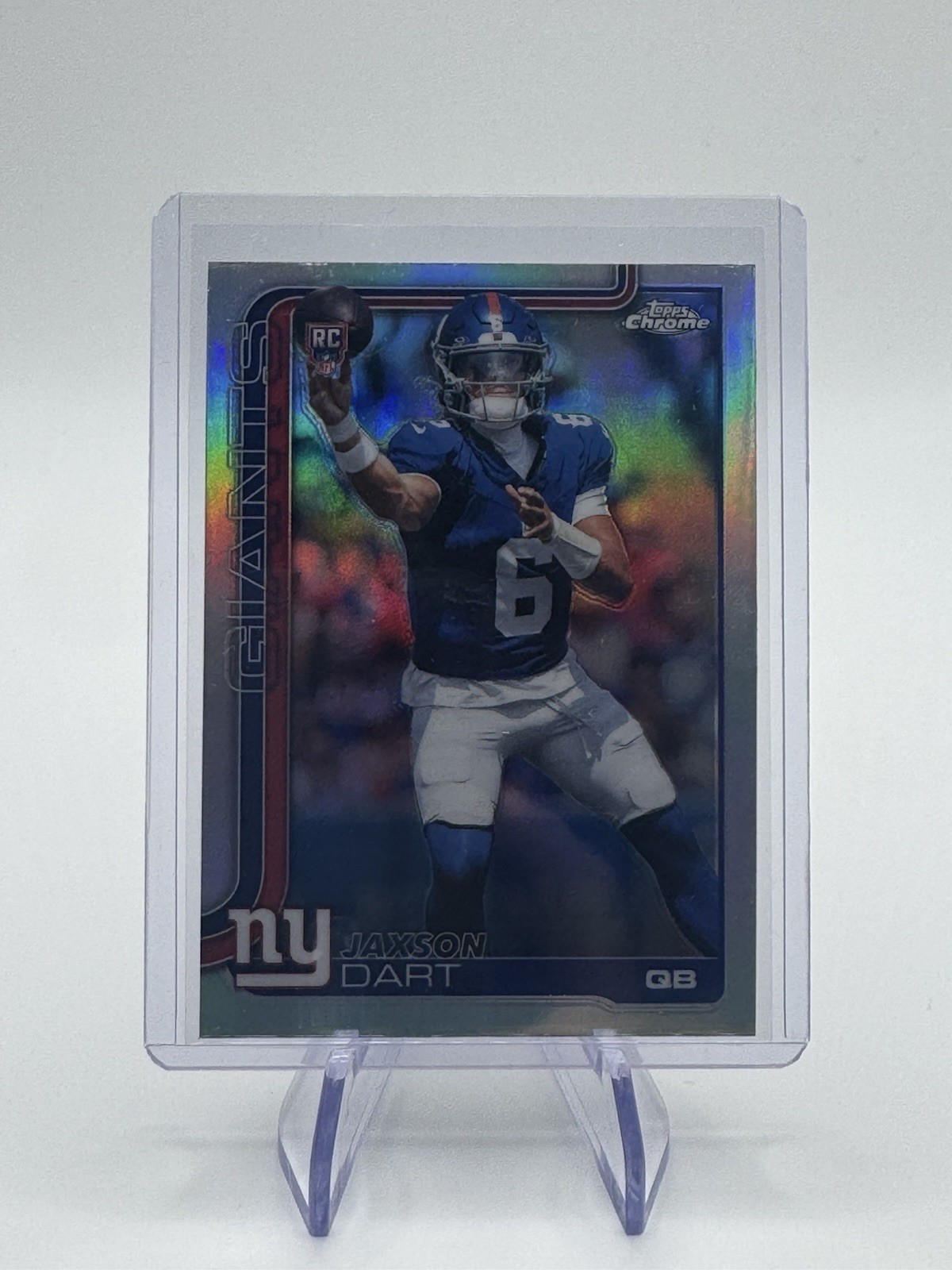 Topps Chrome 2025 Jaxson Dart New York Giants Holo Rookie NFL Card