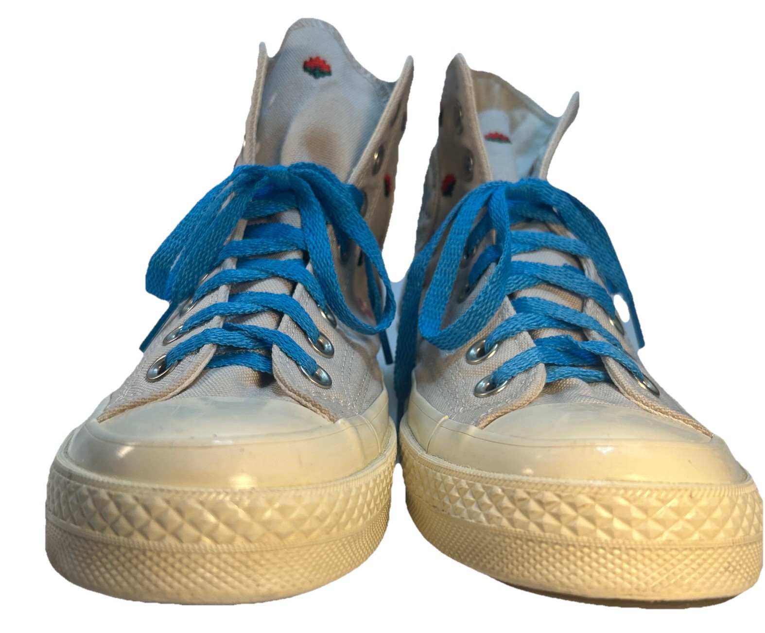 Womens 8.5 Converse Chuck Taylor 70 Floral Embroidery High Top Taupe Sneakers thumbnail 3