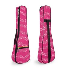 Musical Note Pattern Concert Ukulele Bag,Case,23Inch 600D Waterproof Oxford U...