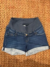 H&M Mama Maternity Dark Blue High Rise Denim Shorts, Size M, 5-Pocket